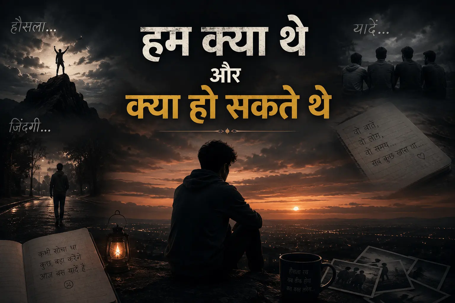 हम क्या थे और क्या हो सकते थे — हिंदी कविता पोस्टर, बारिश और यादें